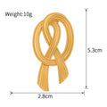 Gold Tone Ribbon Bow Two Designs Metal Brooch Pin for Jackets and Lapels view 2