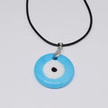 Black Cord Round and Heart Glass Evil Eye Pendant Necklaces view 6