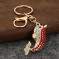Cute Rhinestone Dolphin Metal Keychain Bag Charm Gift Accessory
