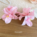 Fabric Orchid Duckbill Hair Clips White Pink Blue Styles view 4
