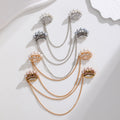 Gold Tone Eye Crystal Pearl Look Four Designs Metal Brooch Pin view 4