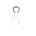 Black Headband With Multiple White Satin Bow And Chain Tassels view 5