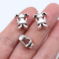 14x13mm 2.9g Antique Silver Zinc Alloy Girl Large Hole Beads for Bracelet Necklace Jewelry Making
