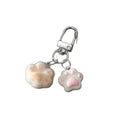 Flocked Cat Paw Dual Charm Keychain Five Color Options view 5
