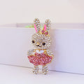Cute Rhinestone Rabbit Zinc Alloy Keychain and Purse Bag Charm