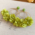 Fabric Flower Hoop Earrings in Seven Bright Colors view 7