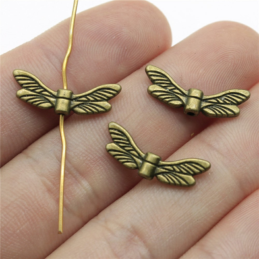 20x7mm 0.8g Multicolor Zinc Alloy Butterfly Wing Loose Metal Beads for Bracelet DIY Jewelry Making