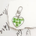 Heart Resin Dried Flower Keychains Silver Clasp 5 Colors view 9