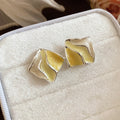 Color Block Diamond Stud Earrings In Three Pastel Colors view 7