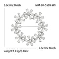 Rhinestone Flower Wreath Brooch Crystal Circle Pin Four Colors view 7
