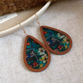 Printed Teardrop Hook Earrings In Five Color Patterns view 7