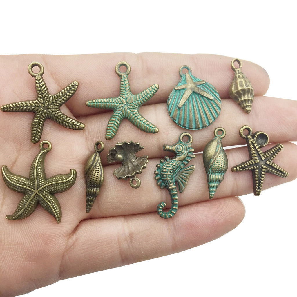 Antique Silver Zinc Alloy Ocean Turtle Shell Charm Pendant for DIY Bracelet Necklace Making
