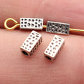6.4x3x3mm 0.25g Antique Silver Zinc Alloy Hammered Square Tube Dreadlock Beads for Hair Jewelry