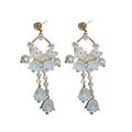 White Floral Pearl Chandelier Earrings Fashion Jewelry view 5