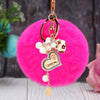 Wooden-Heart Fuchsia-Fur-Pom