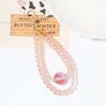Pink Faceted Crystal Multi-Strand Keychain Gold Clasp Glitter Ball view 2