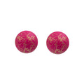 Pink and Green Gold Crackle Round Statement Stud Earrings view 5