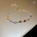 Seven Mixed Crystal Slider And Chain Bracelets In Multiple Colors view 11