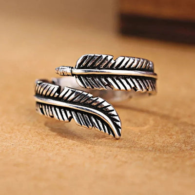 Double feather wrap ring product view