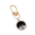 Gold and Silver Tone Crystal Evil Eye Clip Keychains view 5
