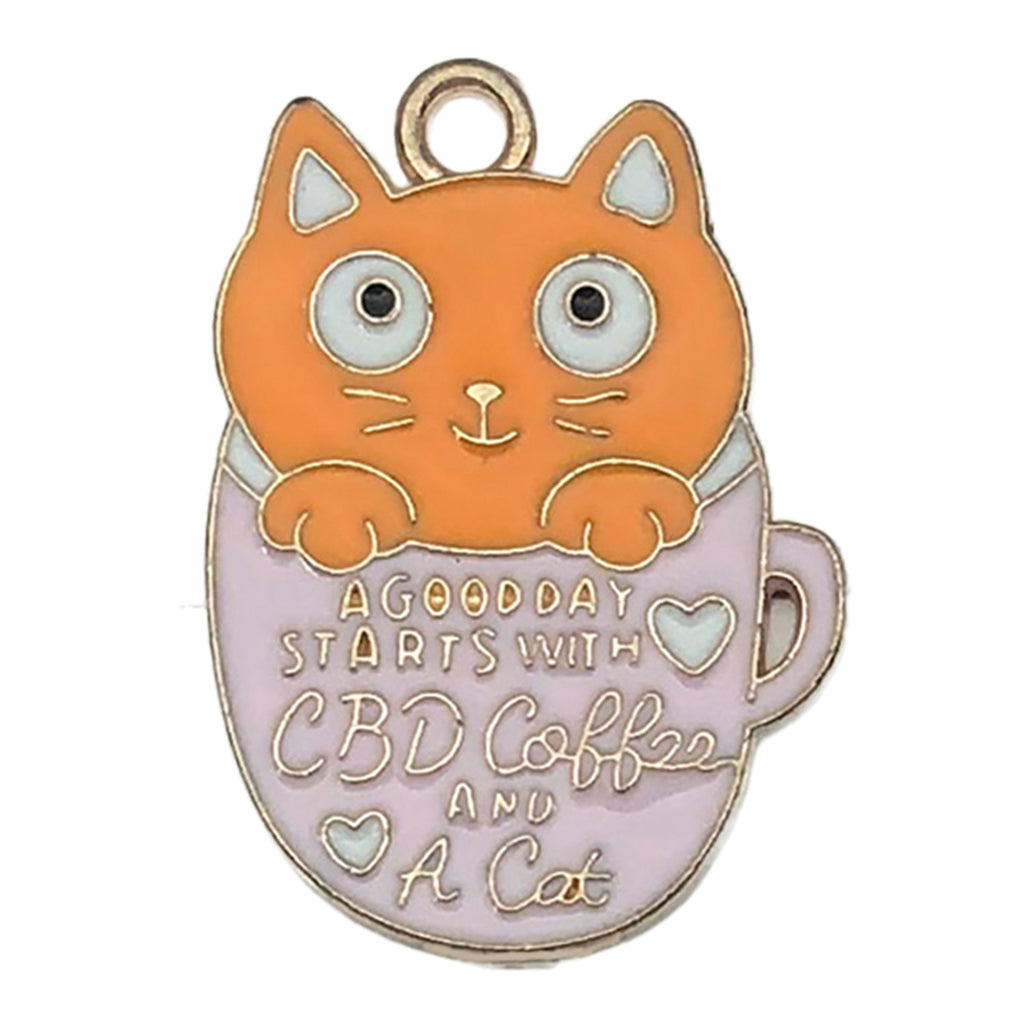Zinc Alloy Heart Tea Cup Cat charm pendants for DIY earrings necklaces keychains