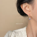 Gold Tone Iridescent Clear Cube Drop Hook Earrings For Women view 2