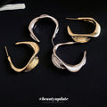 Irregular U-Shaped Hoop Earrings Fashion Jewelry Collection view 3
