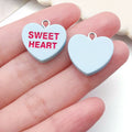 Resin Colorful Letter Heart charm pendants for DIY necklace keychain jewelry making