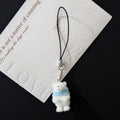 White Flocked Polar Bear Phone Charms in Four Scarf Styles view 4