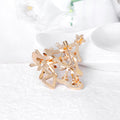 Red Gold Tone Christmas Tree Metal Brooch Pin for Jackets and Lapels view 4