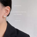 Iridescent Pearl Round Stud Earrings Four Size Options view 2