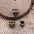 Fox Head Large Hole Bead in Antique Silver Jewelry Making Component view 4