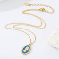 Gold Tone Oval and Rectangular Medallion Pendant Necklaces in Eight Designs view 2