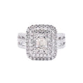 Rectangular Baguette Cluster Signet Ring In Polished Silver Tone view 5