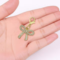 Rhinestone Ballet Bow Lobster Clasp Charm Silver Gold view 4