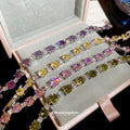 Multicolor Faceted Stone Tennis Bracelet with Box Clasp view 4