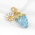 Translucent Strawberry Resin Charm With White Daisy Lobster Clasp view 3