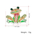 Green Gold Tone Frog Crystal Enamel Twelve Designs Metal Brooch Pin view 2