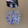 Crystal Open Teardrop Stud Earrings in Four Colors view 7