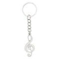 Silver Treble Clef Music Note Metal Keychain Charm view 5