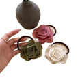Sheer Fabric Rose Flower Hair Tie Elastic Band Pink view 5