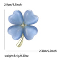 Cat Eye Four Leaf Clover Brooch Gold Stem Five Colors view 9