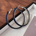 Denim Wrapped Hoop Earrings in Two Blue Shades Jewelry view 6