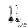 Antique Silver Miniature Kitchen Utensil Pendant Charms view 5