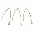 Long V-Shaped Wire Earring Hooks in Gold and Silver Tones view 2
