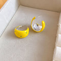 Polka Dot Wide Hoop Earrings in Four Enamel Colors view 3