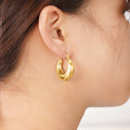 Gold and Silver Tone Chunky Hoop Earrings Polished Jewelry Accessory view 3