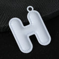 Puffy Stitched Enamel Letter H Charm Pendant Eight Colors view 11