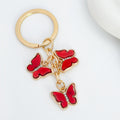 Enamel Butterfly Charm Cluster Keychain With Crystal Accents view 4