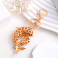 Rhinestone Mother Baby Dolphin Keychain Metal Ocean Charm view 4